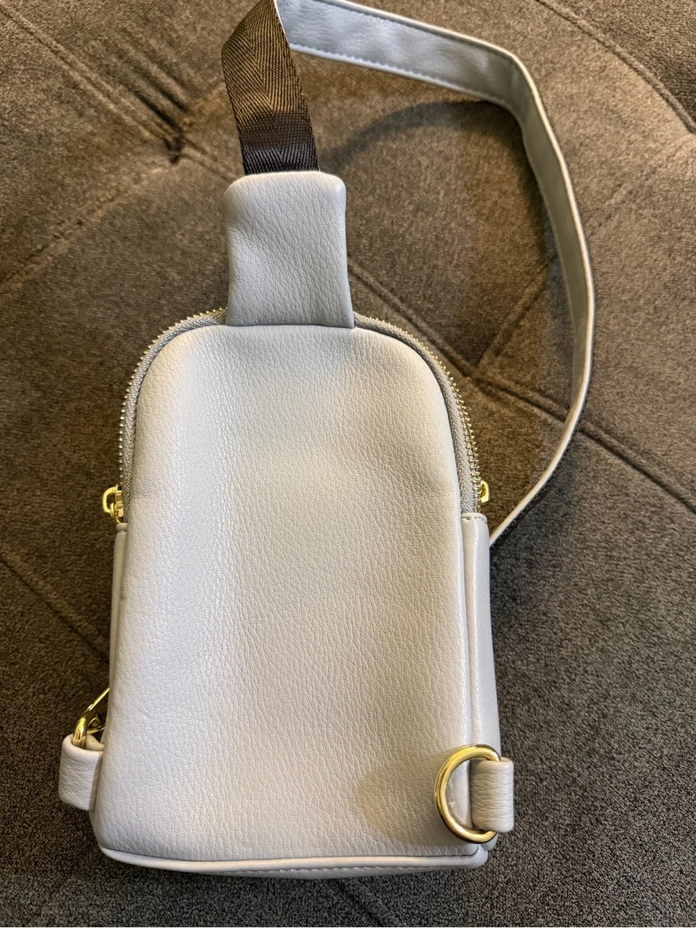 Compact Crossbody Bag in Light Gray
